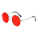 Round Unisex Uv Protected Sunglasses Pack Of 3 Blue Red Yellow