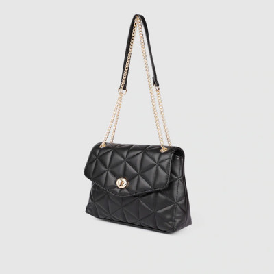 Black Eva Quilted Shoulder Bag